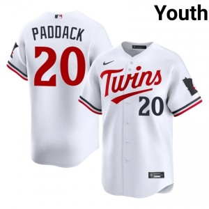 White Chris Paddack #20 Twins Baseball Sewn Jersey | Genuine Youth Fit 19996465