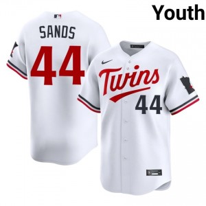 Minnesota Twins Cole Sands #44 White Youth Baseball Jersey | 2026 Season Gameday 76165624