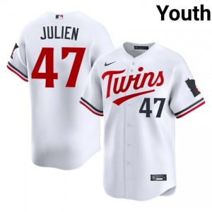 Edouard Julien #47 Minnesota Twins Baseball Jersey | Officially Licensed Youth White Embroidery Edition 68667833