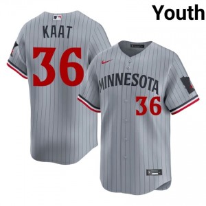 Minnesota Twins Jim Kaat #36 Gray Youth Baseball Jersey | 2026 Season Replica 11051019