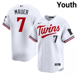 Joe Mauer #7 Twins Baseball Jersey | Gameday Youth White Sewn Edition 16556577