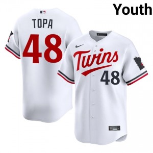 Justin Topa #48 MIN Baseball Jersey | Game Youth White Embroidery Edition 68895187