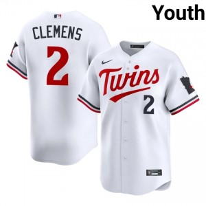 #2 Kody Clemens Durable Youth Baseball Jersey | Twins White Fan Gear 57027547