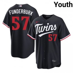Twins Kody Funderburk #57 Navy Youth Baseball Jersey | 2026 Season Official 33892383