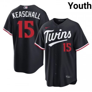 #15 Luke Keaschall Premium Youth Baseball Jersey | Twins Navy Fan Gear 97373086