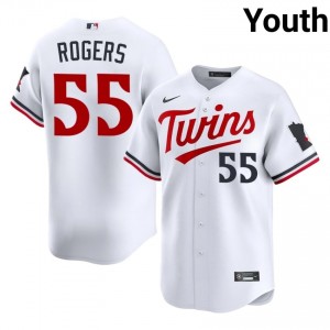 #55 Taylor Rogers Classic Youth Baseball Jersey | Minnesota Twins White Fan Gear 51447272