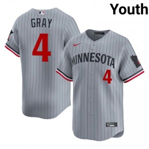 Twins Tristan Gray #4 Gray Youth Baseball Jersey | 2026 Season Pro-Grade 12239082