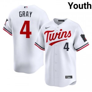 White Tristan Gray #4 Minnesota Twins Baseball Stitch Jersey | Premium Youth Fit 40998974