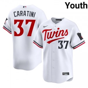 White Victor Caratini #37 Twins Baseball Sewn Jersey | Authentic Youth Fit 67920850