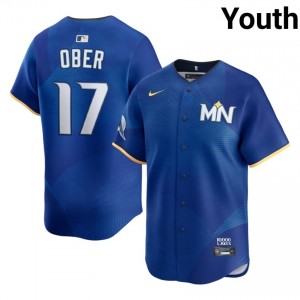 Bailey Ober #17 Twins City Connect Baseball Jersey | Authentic Youth Royal Sewn Edition 48343727