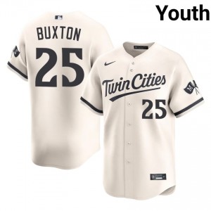 #25 Byron Buxton Replica Youth Baseball Jersey | Minnesota Twins Cream Fan Gear 28722934