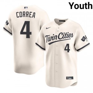 Cream Carlos Correa #4 MIN Baseball Stitched Jersey | Replica Youth Fit 41220466