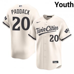 #20 Chris Paddack Professional Youth Baseball Jersey | Twin Cities Cream Fan Gear 82628628