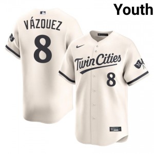 Christian Vazquez #8 Minnesota Twins Baseball Jersey | MLB Youth Cream Stitched Edition 50315881