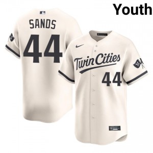 Cream Cole Sands #44 MIN Baseball Embroidery Jersey | Exclusive Youth Fit 67283461
