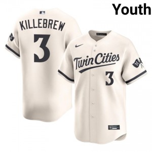 #3 Harmon Killebrew Genuine Youth Baseball Jersey | Twins Cream Fan Gear 31079769