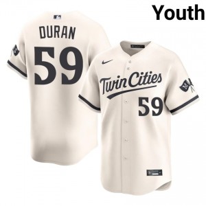 MIN Twins Jhoan Duran #59 Cream Youth Baseball Jersey | 2026 Season Authentic 97842431