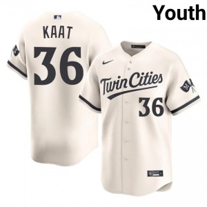 #36 Jim Kaat Game Youth Baseball Jersey | Minnesota Twins Cream Fan Gear 70692029