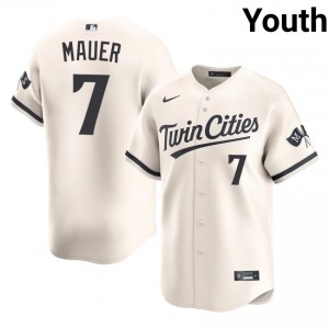 Twin Cities Joe Mauer #7 Cream Youth Baseball Jersey | 2026 Season Exclusive 92671322