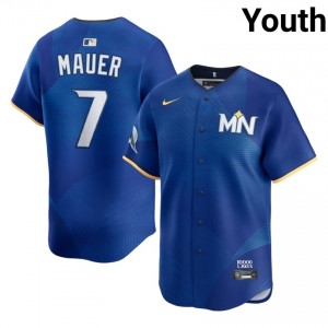 #7 Joe Mauer Premium Youth City Connect Baseball Jersey | Twins Royal Fan Gear 89628805