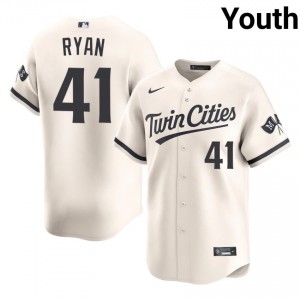 #41 Joe Ryan Premium Youth Baseball Jersey | Minnesota Twins Cream Fan Gear 44104685