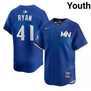 MIN Twins Joe Ryan #41 Royal Youth City Connect Baseball Jersey | 2026 Season Durable 49798984