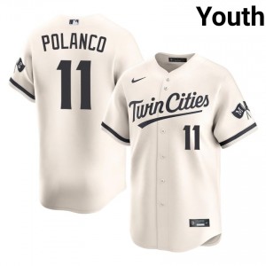 #11 Jorge Polanco MLB Youth Baseball Jersey | MIN Cream Fan Gear 16454093