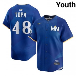 #48 Justin Topa Exclusive Youth City Connect Baseball Jersey | Twin Cities Royal Fan Gear 26882601