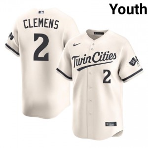 Kody Clemens #2 Minnesota Twins Baseball Jersey | Genuine Youth Cream Sewn Edition 34320931