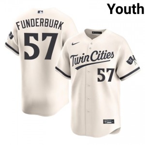 Kody Funderburk #57 MIN Twins Baseball Jersey | Replica Youth Cream Stitched Edition 58356051