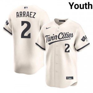 Twins Luis Arraez #2 Cream Youth Baseball Jersey | 2026 Season Premium 41503612