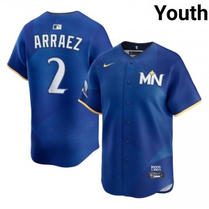 #2 Luis Arraez Durable Youth City Connect Baseball Jersey | MIN Royal Fan Gear 20477142
