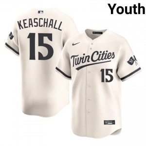 Cream Luke Keaschall #15 MIN Twins Baseball Stitched Jersey | Pro-Grade Youth Fit 75564881