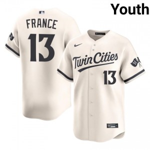 Ty France #13 Twins Baseball Jersey | Officially Licensed Youth Cream Embroidery Edition 32051628