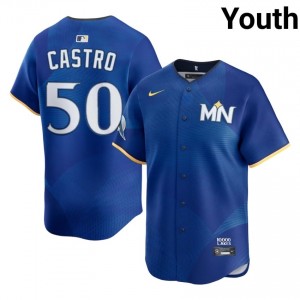 Willi Castro #50 Minnesota Twins City Connect Baseball Jersey | Professional Youth Royal Embroidery Edition 11731240